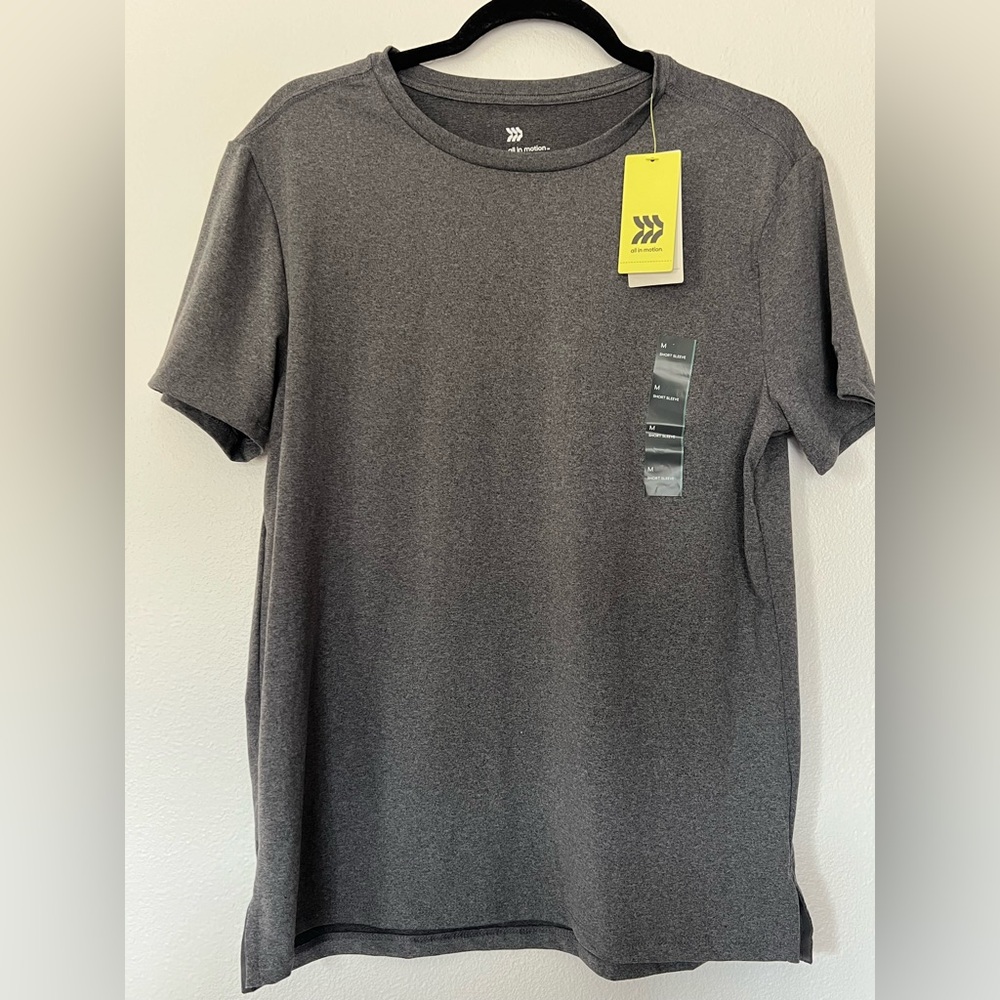 ALL IN MOTION Blue Gray Performance Short Sleeve TShirt- Size M